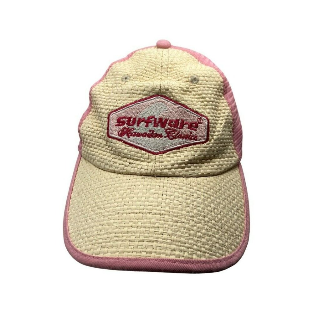 Surfware Hawaiian Classics Hawaii Pink/ Straw Baseball Hat Adjustable Snap Back